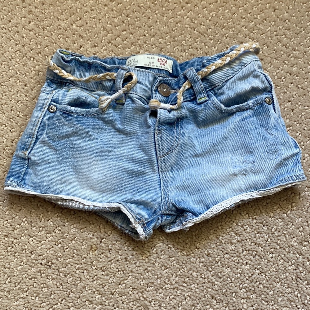 Zara Denim Cutoff Shorts Baby 12-18m EUC